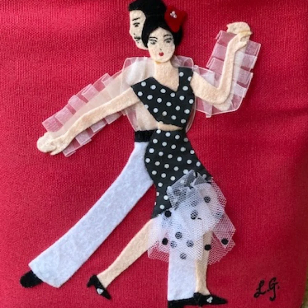 Lulu Guinness "Flamingo Dancers" Handle Bag💃 - Picture 4 of 11